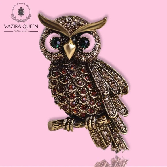 VQ Owl Brooch - Picture 1 of 5